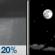 Sunday Night: Slight Chance Rain Showers then Mostly Clear